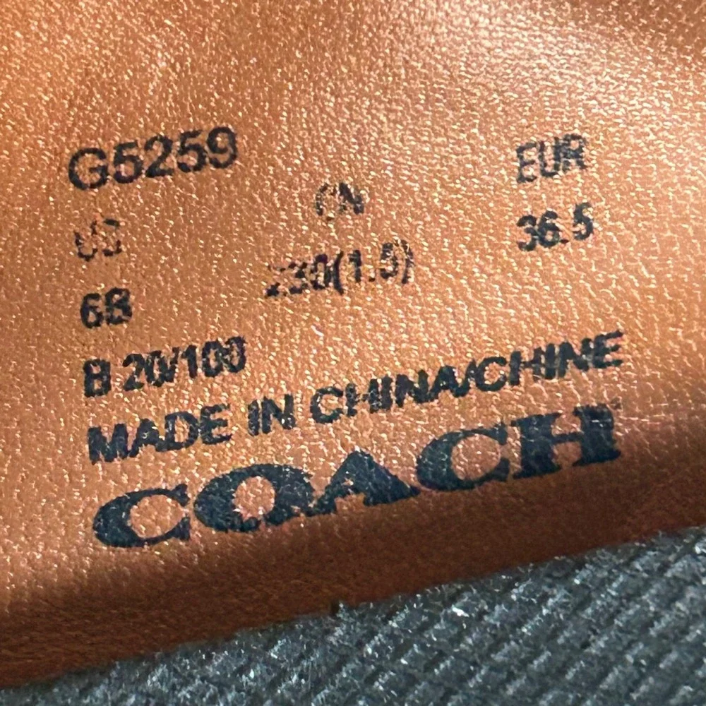 Y2K Coach Signature Logo Platform Trail Sandals Size 6 Turnlock Jacquard Blue